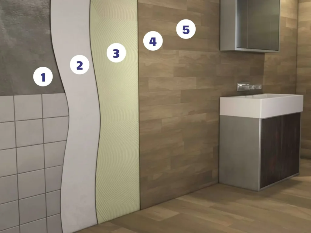 panele winylowe na stare płytki na ścianie